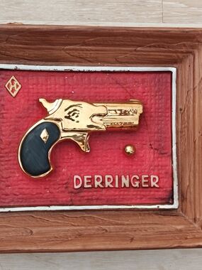 Vintage Hoffman Originals - Framed Pistol Decanter with box - Silver Derringer